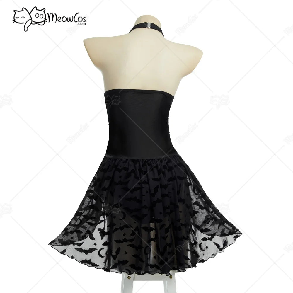 Women's Halter Cutout One Piece Swimsuit with Sheer Panel Skirt and Contemporary Design