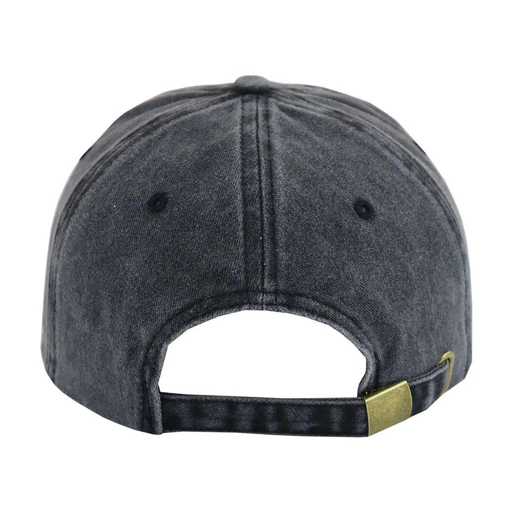 Vintage Washed Graphic Baseball Cap with Adjustable Fit for Casual Streetwear Everyday Fashion