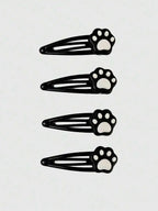 Skull Accent Hair Clip Set Cute Gothic Alternative Fashion Accessories