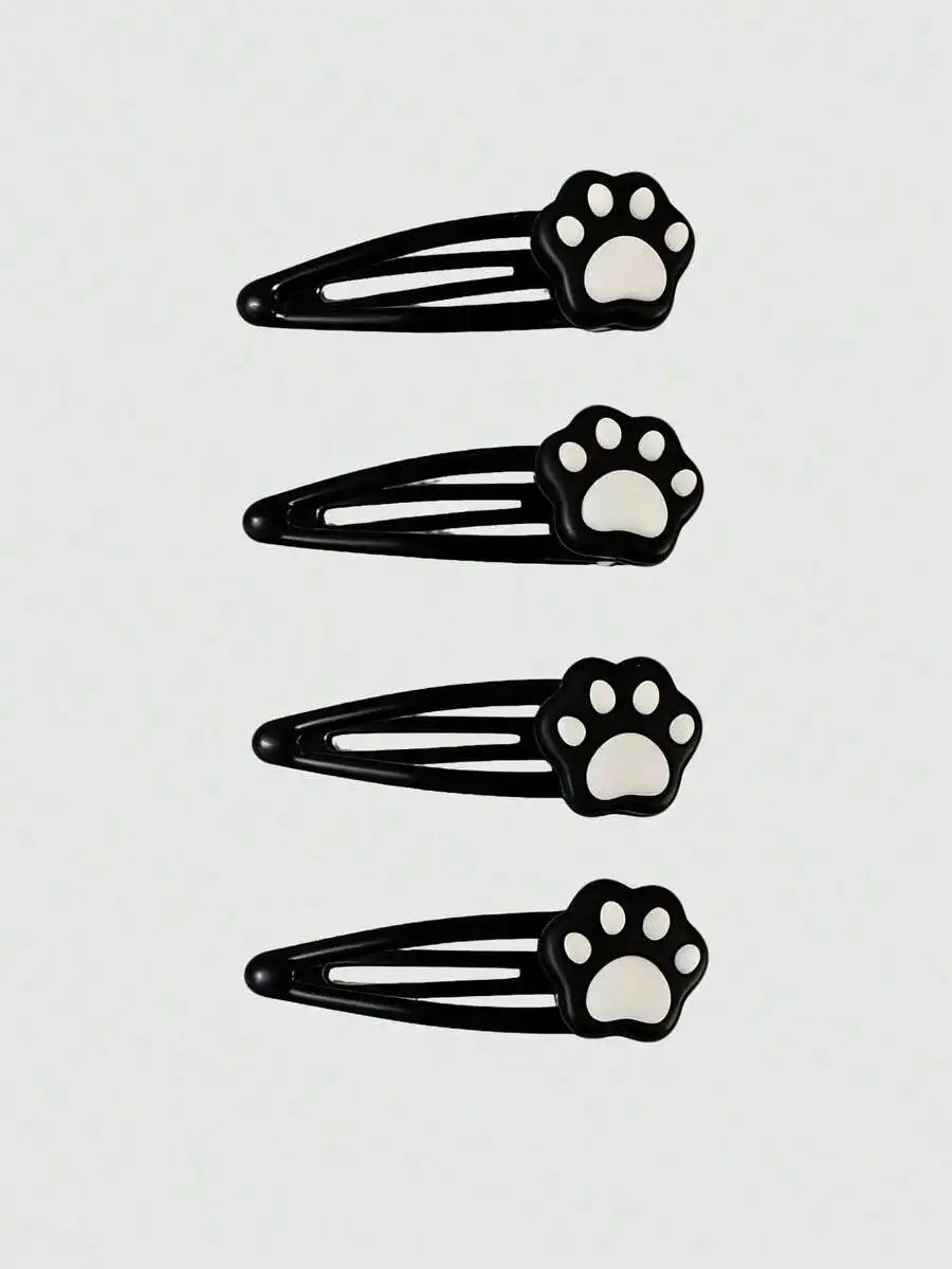 Skull Accent Hair Clip Set Cute Gothic Alternative Fashion Accessories
