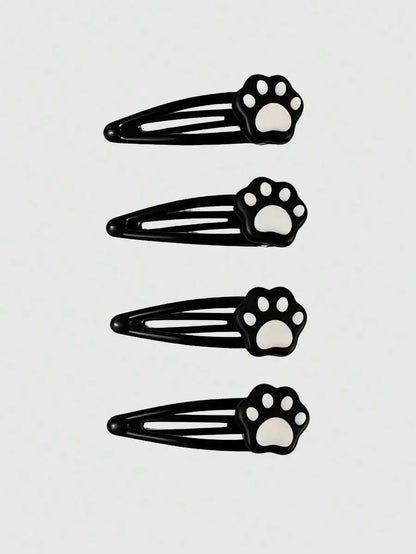 Skull Accent Hair Clip Set Cute Gothic Alternative Fashion Accessories