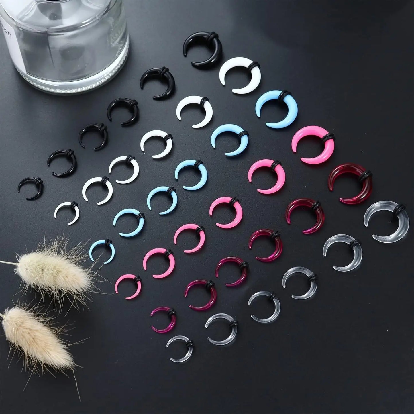 Mixed Septum and Horseshoe Ring Set for Alternative Body Styling