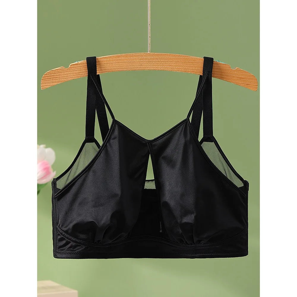 Fierce Leopard Print Plunge Bra with Front Keyhole Cutout and Mesh Accents