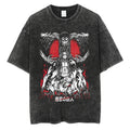 Dark Anime Goth Oversized Graphic Tee with Apocalyptic Manga Artwork