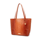 Croc Embossed Bucket Tote Bag with Matching Wristlet Large Capacity Shoulder Handbag