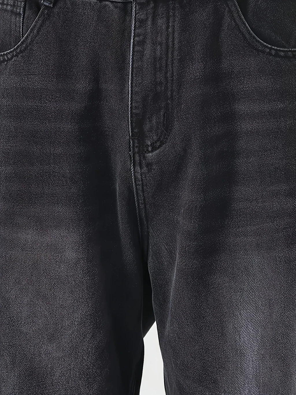 Men's Loose Fit Wide Leg Cotton Denim Jeans with Vintage Light Wash Streetwear Style