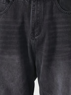 Men's Loose Fit Wide Leg Cotton Denim Jeans with Vintage Light Wash Streetwear Style