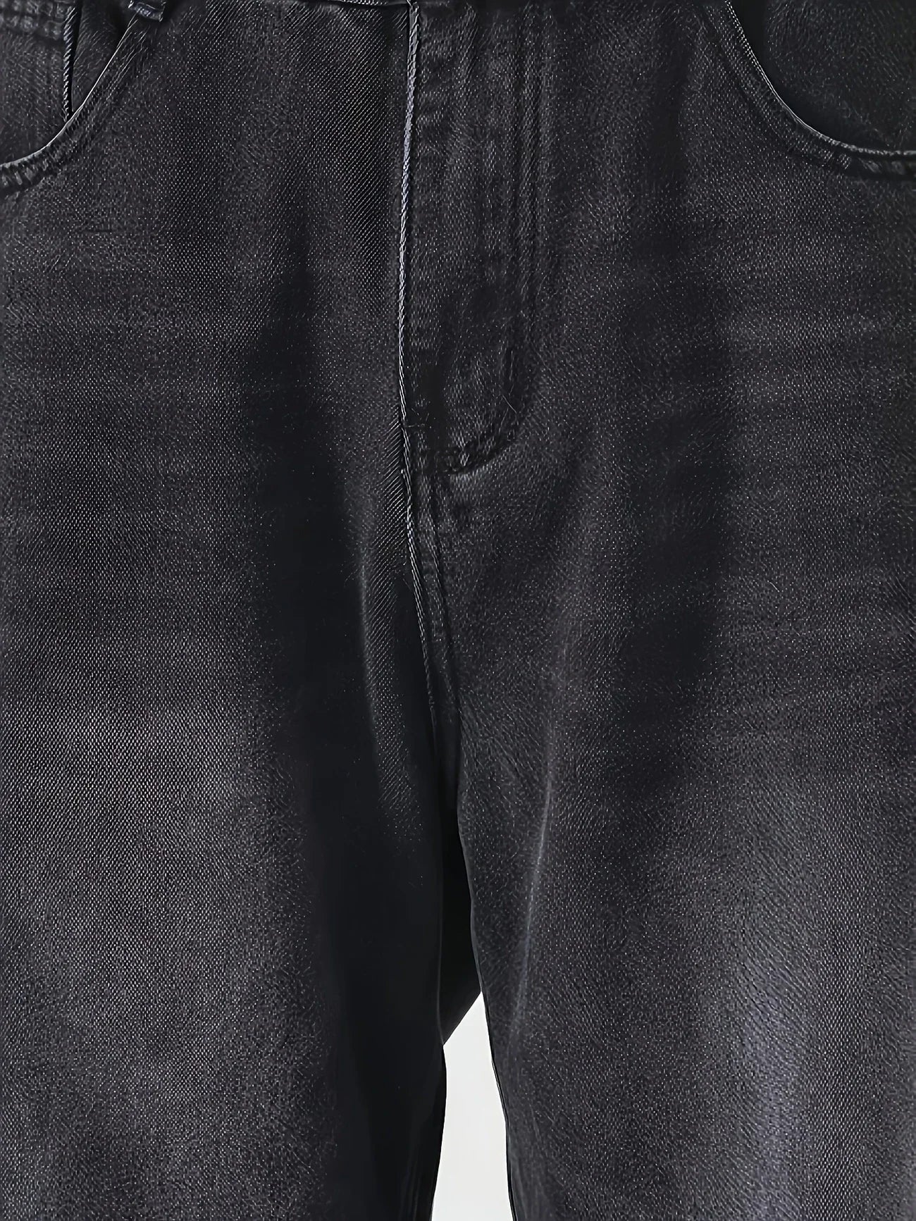Men's Loose Fit Wide Leg Cotton Denim Jeans with Vintage Light Wash Streetwear Style