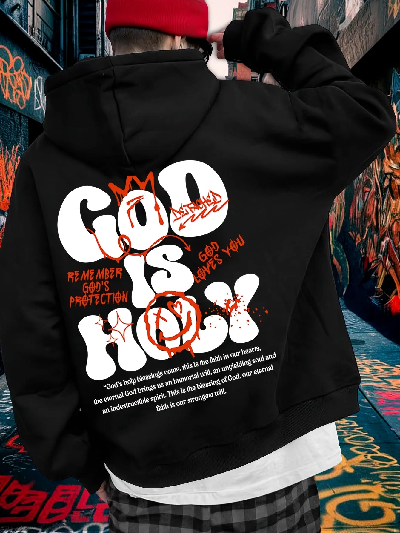 Anime-Inspired Typography Hoodie with Bold Manga Streetwear Aesthetic