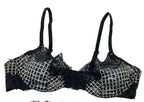 Crisp White Geometric Lace Unlined Underwire Bra and Brief Set