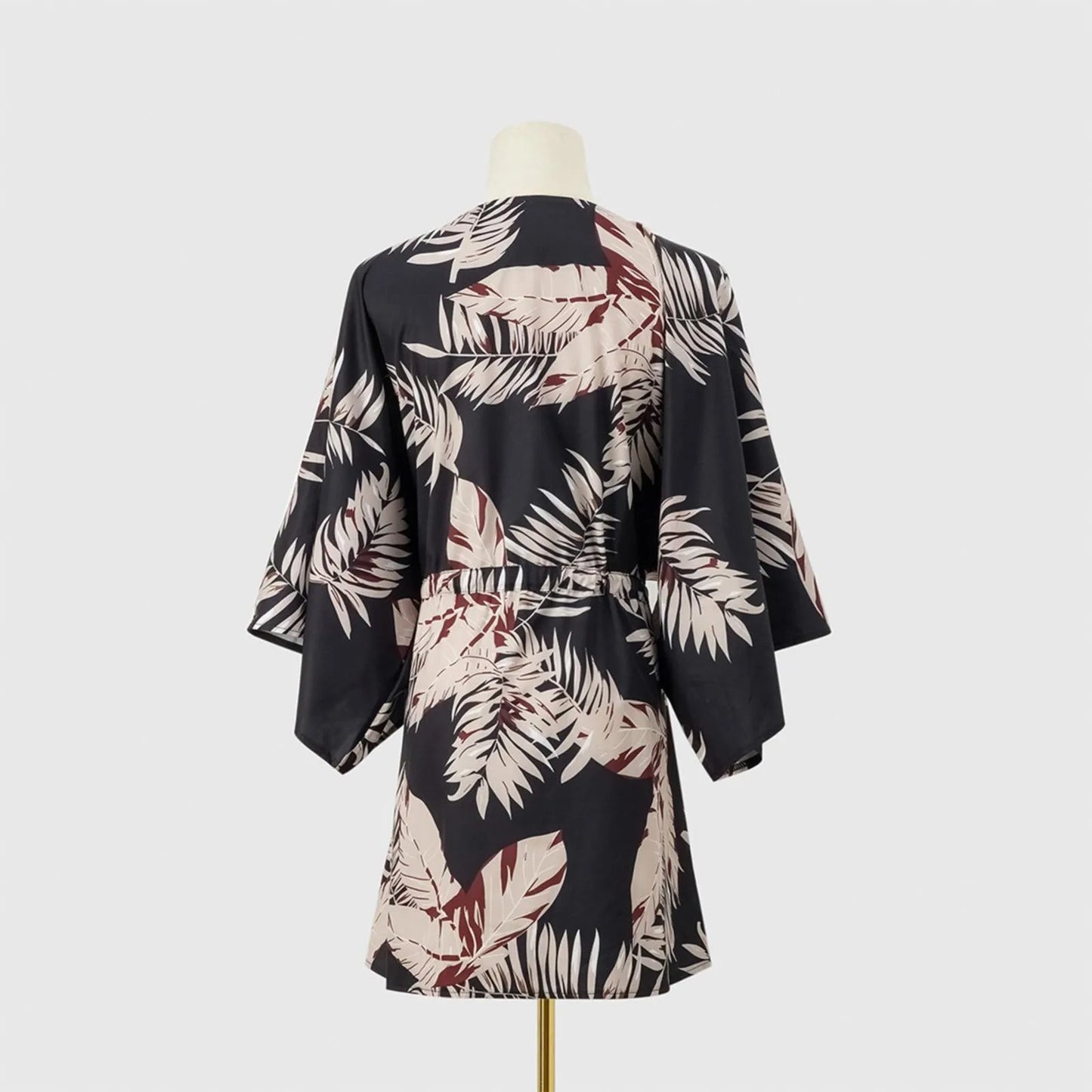 Flutter Sleeve Printed Mini Dress with Elastic Waist and Relaxed Fit