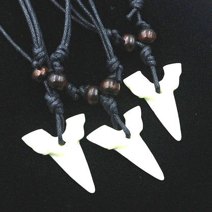 Shark Tooth Pendant Necklace Tribal Alternative Statement Fashion Jewelry