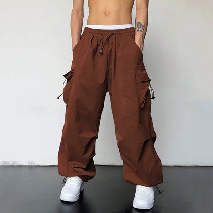 Men's Relaxed Cargo Pants with Multi-Pocket Design and Adjustable Hem