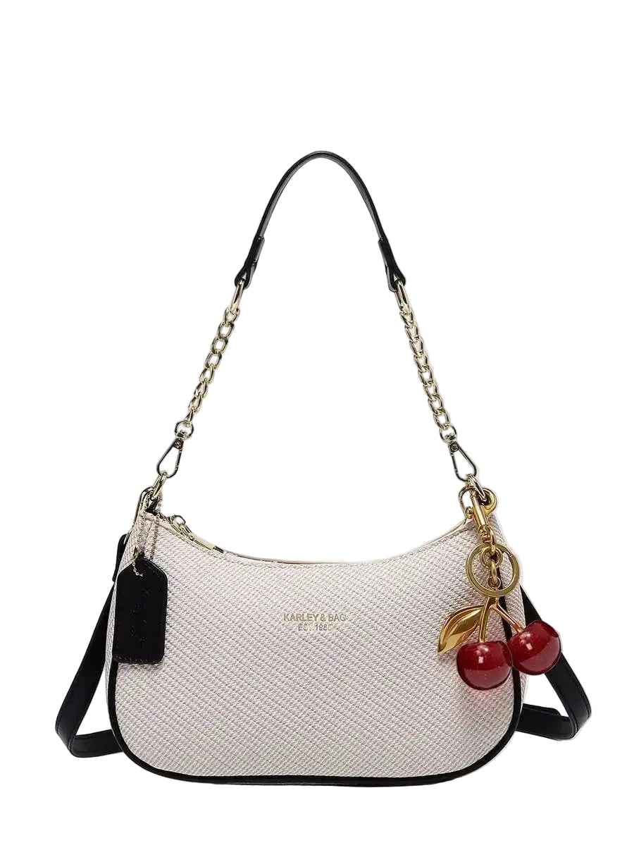 Crescent Chain Strap Shoulder Bag with Compact Y2K Inspired Silhouette