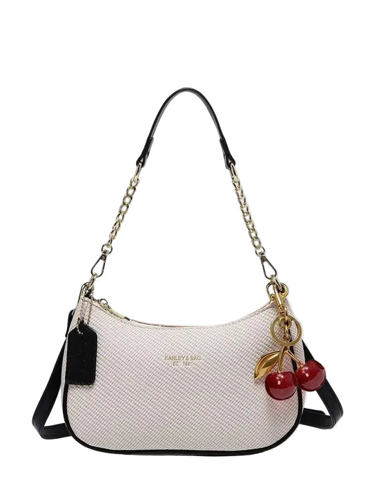 Crescent Chain Strap Shoulder Bag with Compact Y2K Inspired Silhouette