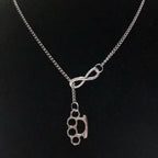 Neo Gothic Lariat Necklace with Edgy Pendant Alternative Statement Design