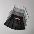 High Waist Performance Tennis Skort with Built-In Shorts and Pleats