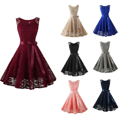 Vintage Lace Flare Dress with Kawaii Gothic Aesthetic