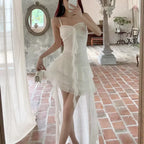 Layered Ruffle Gothic Mini Dress with Alternative Streetwear Aesthetic