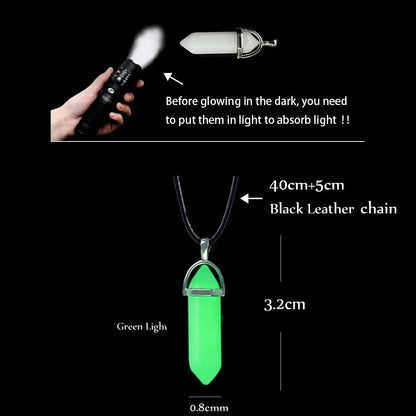 Luminous Crystal Point Pendant Necklace for Cyber Goth and Y2K Styling