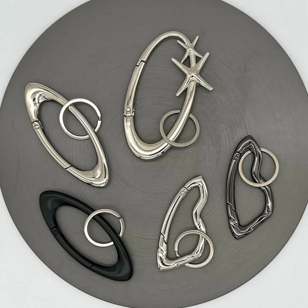 Star Carabiner Keychain Charm for Y2K Gothic and Alternative Fashion