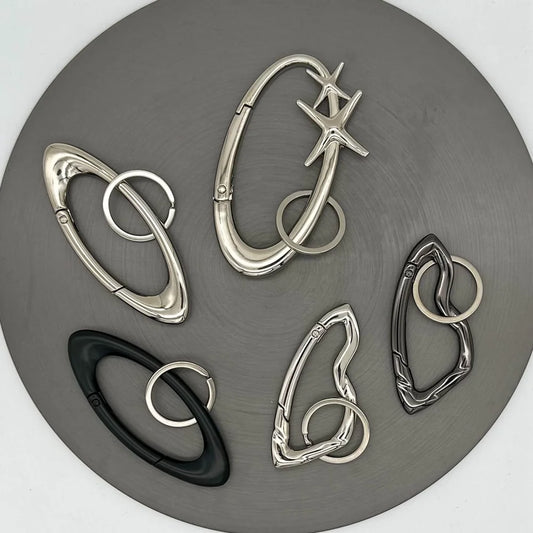 Star Carabiner Keychain Charm for Y2K Gothic and Alternative Fashion
