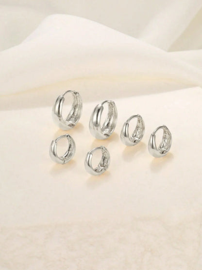 Minimalist Huggie Hoop Earring Set Alternative Everyday Fashion Jewelry