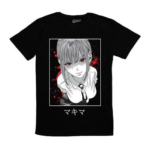 Anime Goth Manga Portrait Graphic T-Shirt with Minimal Streetwear Aesthetic