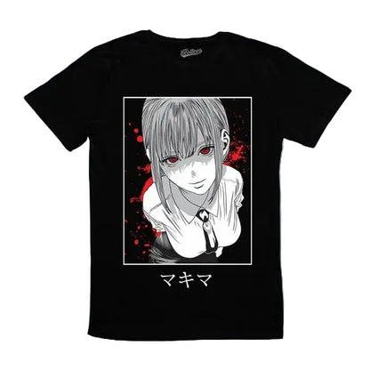 Anime Goth Manga Portrait Graphic T-Shirt with Minimal Streetwear Aesthetic