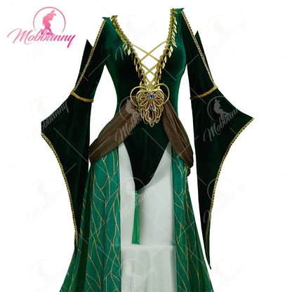 Women's Velvet Deep V Bodysuit with Layered Panels and Matching Decorative Headpiece