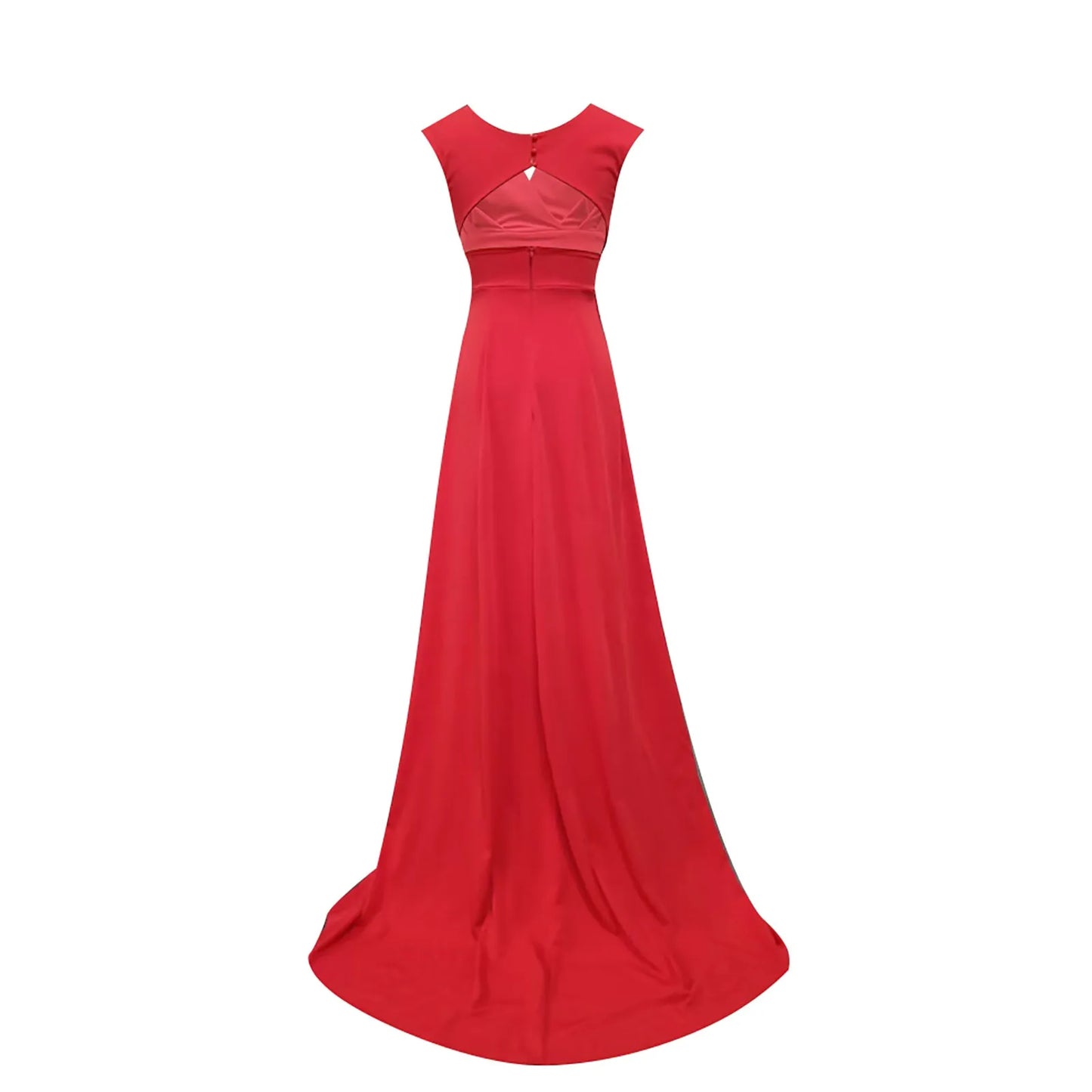 Off Shoulder Maxi Dress With Deep Neckline And Front Slit