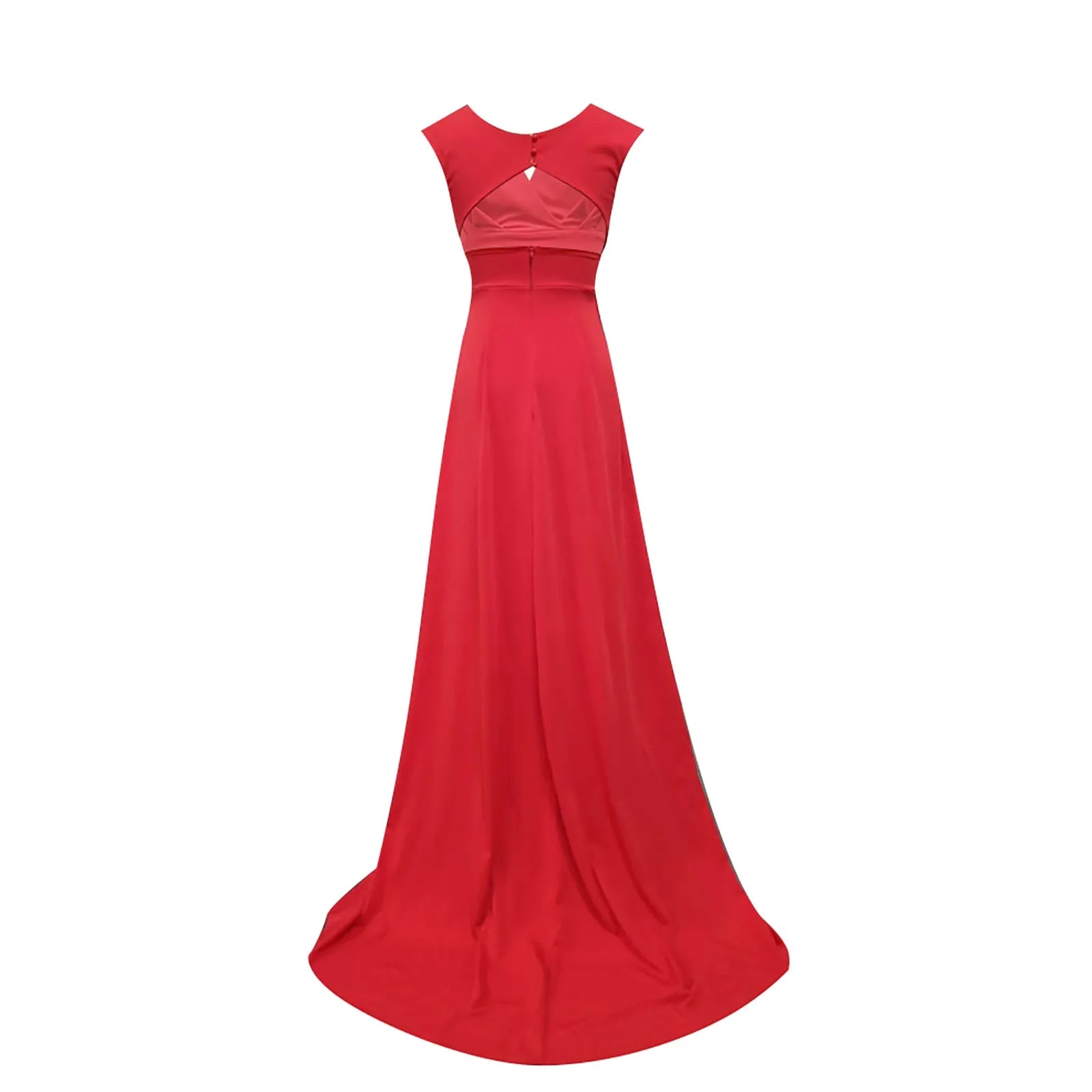 Off Shoulder Maxi Dress With Deep Neckline And Front Slit
