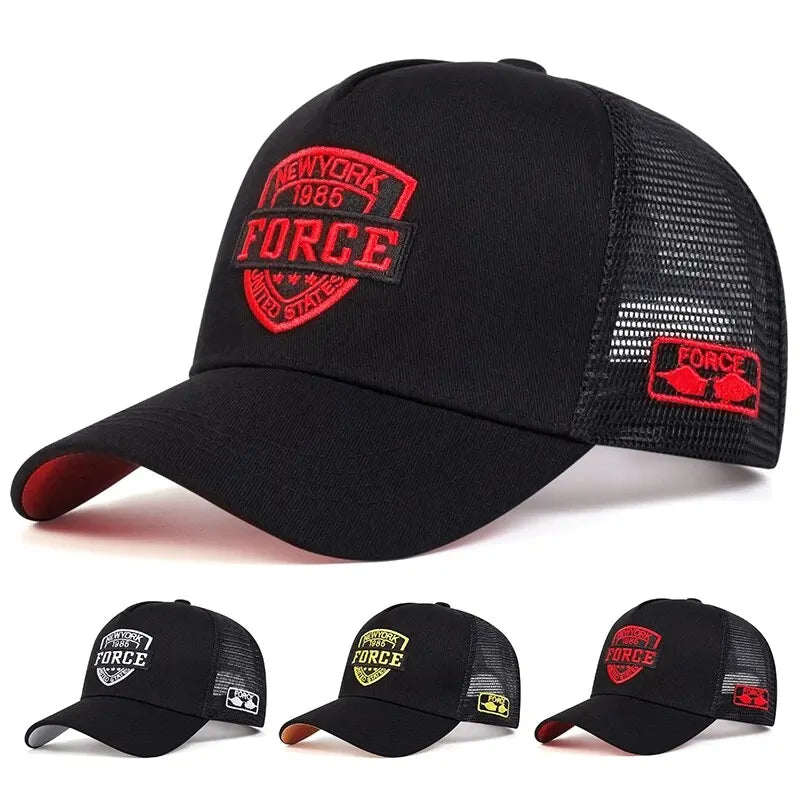 Breathable Mesh Baseball Cap with Graphic Patch for Casual Outdoor Streetwear Everyday Style
