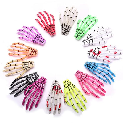 Skeleton Bone Hair Clip Set Gothic Punk Statement Hairstyle Accessories