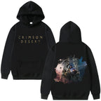 Dark Anime Desert Streetwear Hoodie with Manga-Inspired Cosmic Artwork