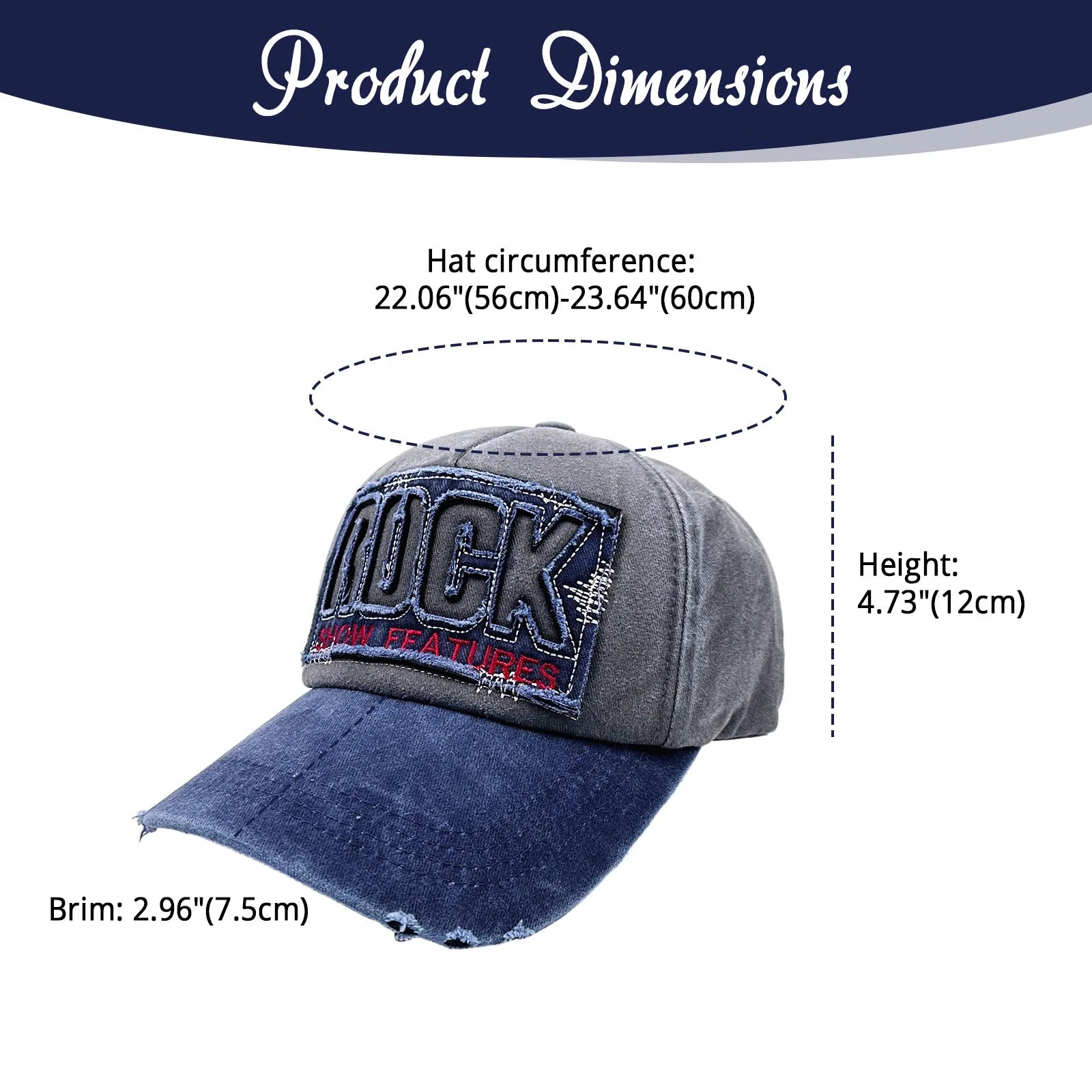 Vintage Distressed Washed Baseball Cap Embroidered Patch Casual Streetwear Outdoor Hat
