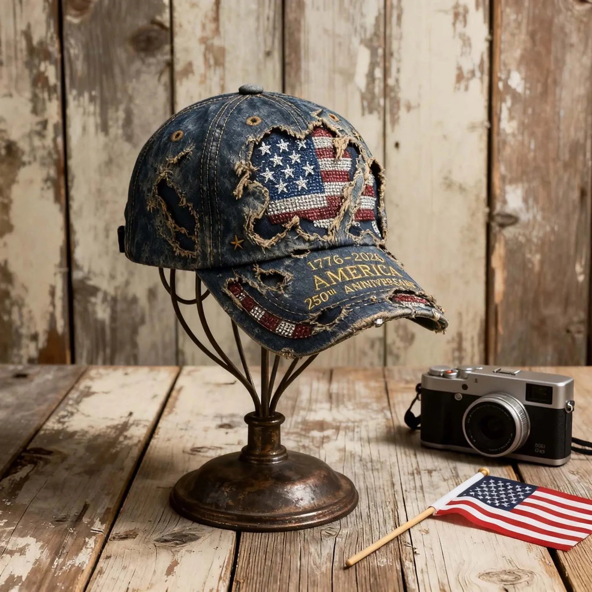 Vintage Distressed Embroidered Baseball Cap with Adjustable Fit for Casual Streetwear Style