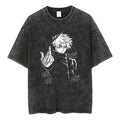 Minimal Anime Goth Distressed Oversized Streetwear Tee