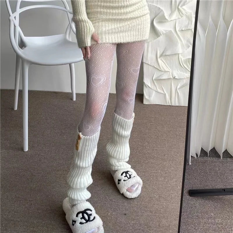 Heart And Floral Mesh Fishnet Pantyhose Delicate Alternative Fashion Tights