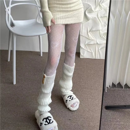 Heart And Floral Mesh Fishnet Pantyhose Delicate Alternative Fashion Tights