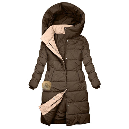 Women's Hooded Quilted Puffer Jacket Warm Casual Winter Zip-Up Outerwear Coat