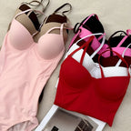 Adjustable Strap Firm Control Bodysuit with Built-In Molded Cups
