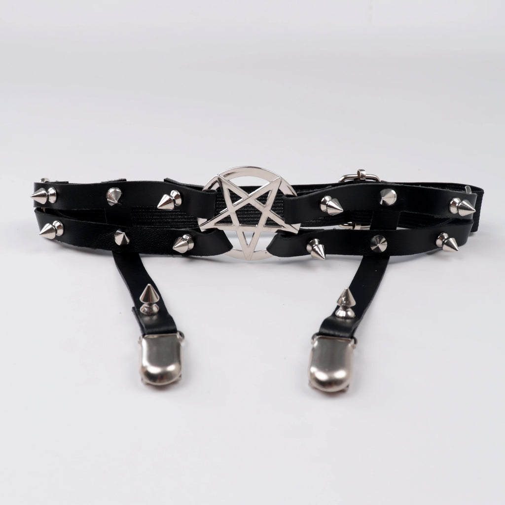 Pentagram Thigh Harness Garter Gothic Punk Alternative Statement Leg Accessory