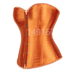 Luminous Teal Satin Overbust Corset with Front Metal Busk