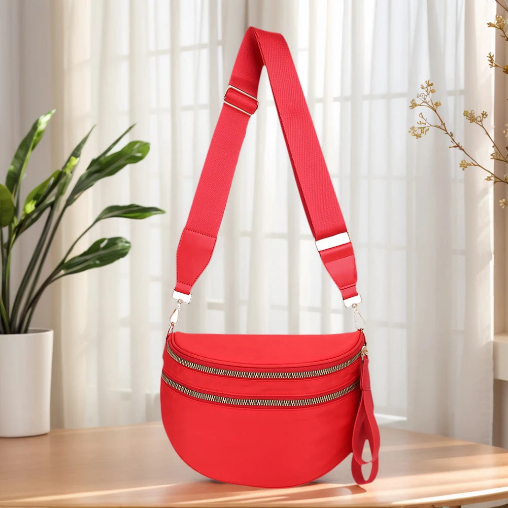 Nylon Sling Crossbody Bag with Adjustable Strap Compact Everyday Design
