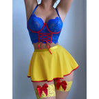 Storybook Princess Lace Corset Set with Ruffled Mini Skirt