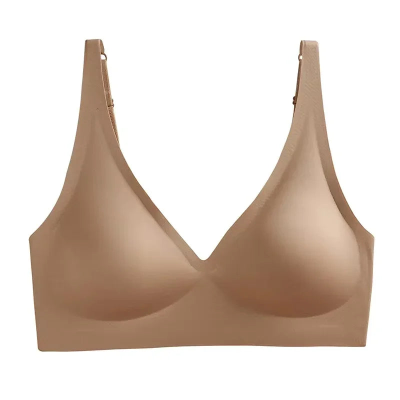 Plunging V-Neck Seamless-Style Wireless Bra with Smooth Molded Cups