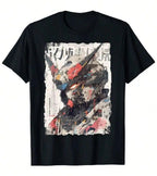 Mecha Warrior Anime Graphic Oversized Streetwear Cotton Casual T-Shirt