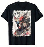 Retro Anime Abstract Graphic T-Shirt with Manga Streetwear Art Aesthetic