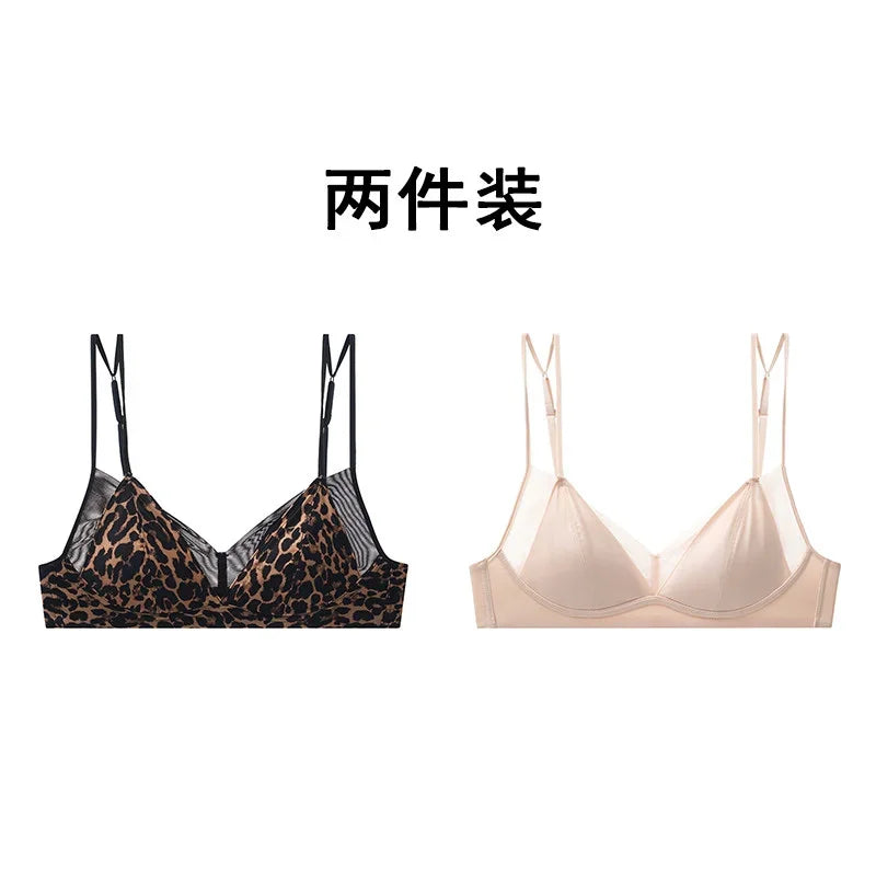 Seamless Minimalist Triangle Bralette and High-Leg Cheeky Panty Set with Double-Strap Accents